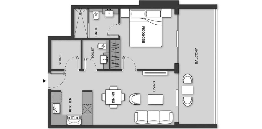 Byt v MAISON ELYSEE 3 v Jumeirah Village Circle, Dubai, SAE 1 ložnice, 71.35 m² Č.: 713465