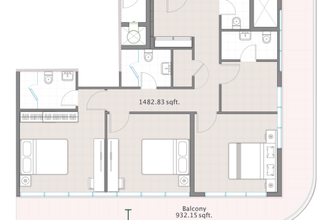Huoneisto Al Reem Island, Abu Dhabi, Arabiemiraatit 3 makuuhuonetta, 210 m2 № 717100 - kuva 5