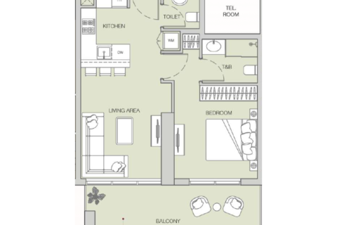 Apartament në Jumeirah Village Circle, Dubai, Emiratet e Bashkuara Arabe 1 dhomë, 31 m2. № 690281 - Foto 5