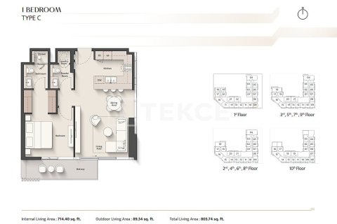 Apartament de vânzare în Meydan, Dubai, EAU 1 dormitor, 64 mp.  №719562 - poză 24