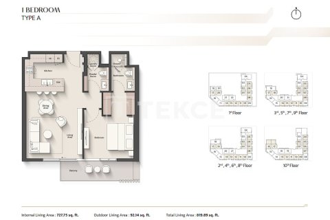 Apartament de vânzare în Meydan, Dubai, EAU 1 dormitor, 64 mp.  №719562 - poză 17