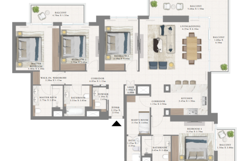 Apartemen di Dubai Marina, UEA 1 kamar tidur, 73 m2 nomor 704532 - foto 13