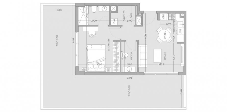 Leilighet i Jumeirah Village Circle, Dubai, Emiratene 1 soverom, 107.6 kvm nr. 634414