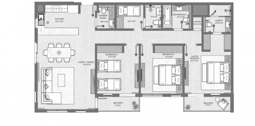 Apartemen di TERRAZZO di Jumeirah Village Circle, Dubai, UEA 3 kamar tidur, 144.41 m2 nomor 520963