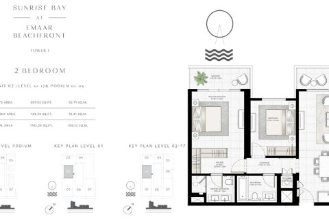 Dubai Harbour, Dubai, UAE의 판매용 아파트 침실 1개, 67제곱미터 번호 704939 - 사진 12