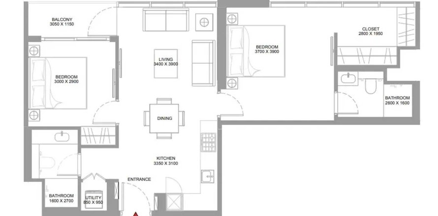 Apartament în Umm Al Quwain, EAU 2 dormitoare, 78.06 mp.  №710571