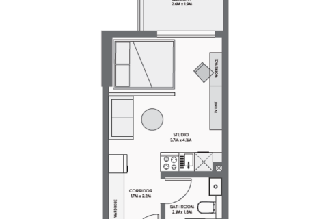 Downtown Jebel Ali, Dubai, BAE’de satılık daire 1 oda, 34 m² No 732623 - fotoğraf 3