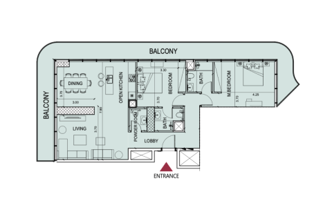 Leilighet til salgs i Downtown Dubai (Downtown Burj Dubai), Dubai, Emiratene 1 rom, 33 kvm Nr. 732628 - Foto 12
