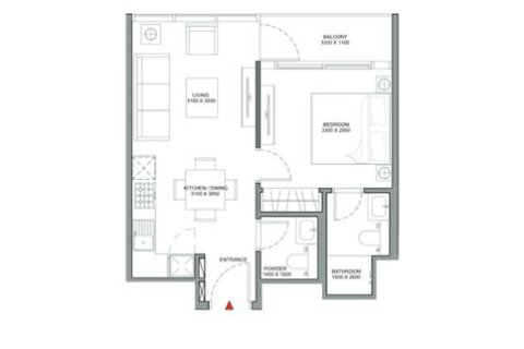Apartmen di Delphine Beach Residences di Umm Al Quwain, UAE 1 bilik tidur, 48 meter persegi № 728608 - foto 8