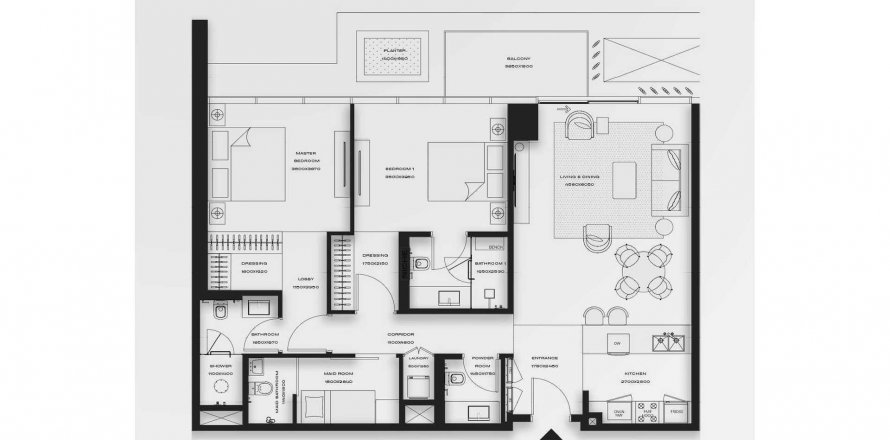 Apartman u Silena Residences u gradu Dubai, UAE 2 spavaće sobe, 118 m2 Br. 638906