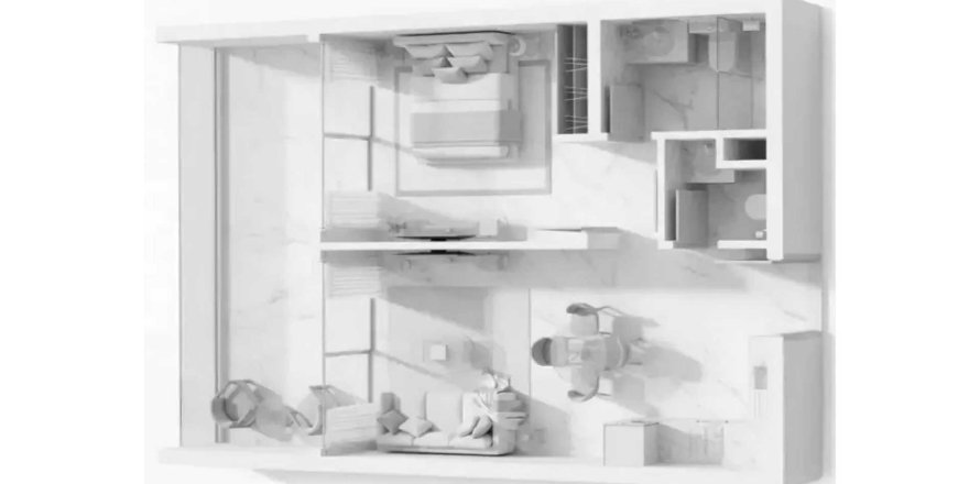 Floor plan «1BR», 1 bedroom, in Ice Beach