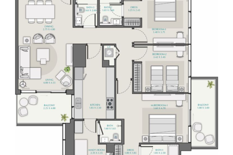 Byt v Dubai, SAE 1 ložnice, 67 m² Č.: 690270 - fotografie 8