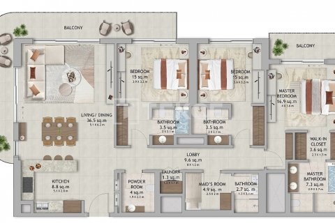 Byt v Dubai Land, SAE 2 ložnice, 152 m² Č.: 513000 - fotografie 23