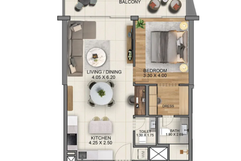 Huoneisto Jumeirah Lake Towers, Dubai, Arabiemiraatit 1 makuuhuone, 83 m2 № 690110 - kuva 10