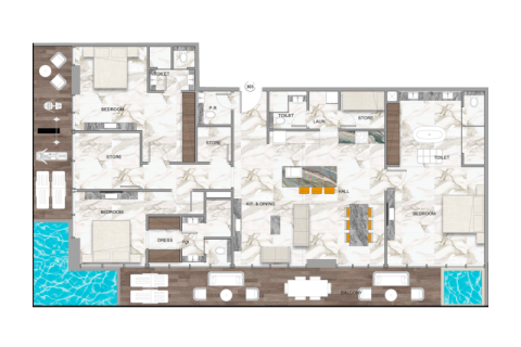 Byt v Jumeirah Village Circle, Dubai, SAE 2 ložnice, 162 m² Č.: 690112 - fotografie 5