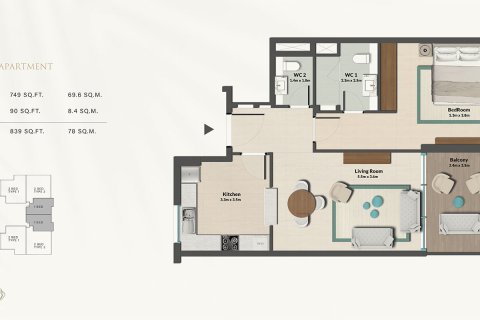 Пәтер Dubai South (Dubai World Central), Дубай, БАӘ-да 1 жатын бөлме, 75 м² № 728401 - фото 10