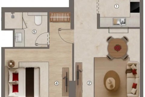 Apartman u Al Jaddaf, Dubai, UAE 1 spavaća soba, 71 m2 Br. 640178 - fotografija 21