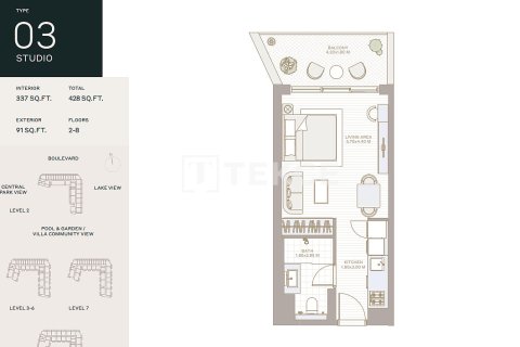 Apartman u Dubai, UAE 2 spavaćih soba, 120 m2 Br. 707709 - fotografija 18