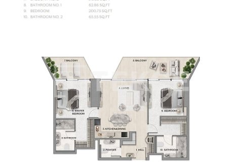 Huoneisto Al Reem Island, Abu Dhabi, Arabiemiraatit 3 makuuhuonetta, 223 m2 № 707708 - kuva 21