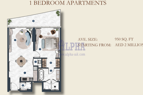 Appartement te koop in Al Marjan Island, Ras Al Khaimah, VAE 1 slaapkamer, 88.3 vr.m., nr 709267 - foto 17