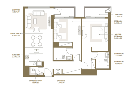 Apartamento para venda em Al Furjan, Dubai, EAU 1 quarto, 72 m2 № 732466 - foto 4