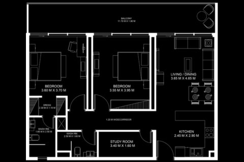 Apartmen di Al Furjan, Dubai, UAE 1 bilik tidur, 77 meter persegi № 732464 - foto 5