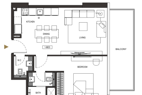 Huoneisto Jumeirah Village Circle, Dubai, Arabiemiraatit 1 huone, 32 m2 № 732461 - kuva 7