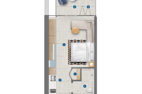 Lakás itt: Downtown Dubai (Downtown Burj Dubai), EAE, 1 szoba, 38 m², azonosító: 732462 - fénykép 5