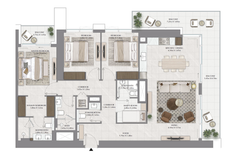 Apartament na sprzedaż w Dubai Creek Harbour (The Lagoons), Dubai, ZEA 1 sypialnia, 71 mkw., nr 689668 - zdjęcie 6