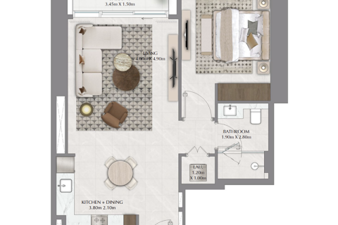 Apartament na sprzedaż w Dubai Creek Harbour (The Lagoons), Dubai, ZEA 1 sypialnia, 71 mkw., nr 689668 - zdjęcie 4