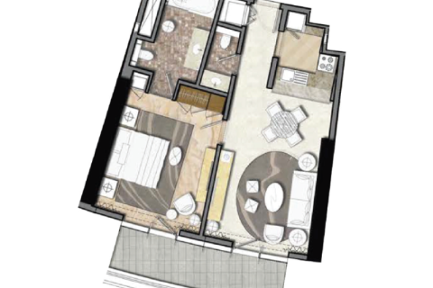Apartman u Business Bay, Dubai, UAE 1 spavaća soba, 44 m2 Br. 690190 - fotografija 3