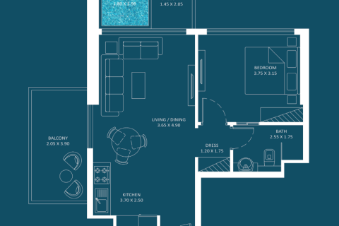 Apartment sa Dubai Silicon Oasis, UAE 1 silid, 34 sq.m. № 732782 - larawan 5