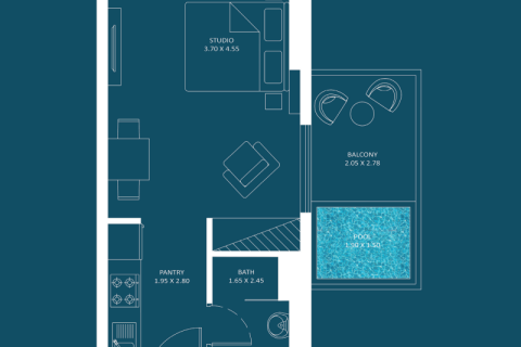Apartment sa Dubai Silicon Oasis, UAE 1 silid, 34 sq.m. № 732782 - larawan 3