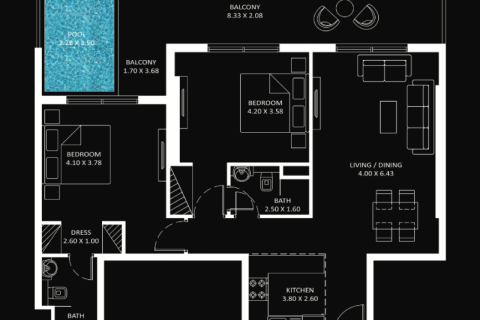 Apartmen di Jumeirah Lake Towers, Dubai, UAE 1 bilik, 39 meter persegi № 732781 - foto 5