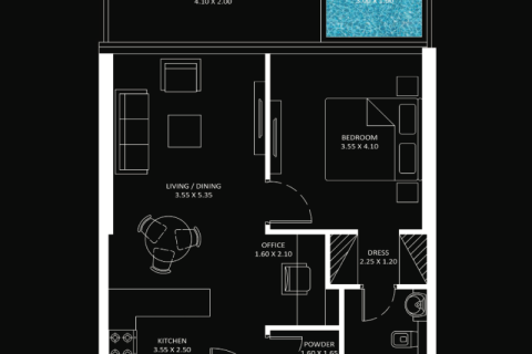 Apartmen di Jumeirah Lake Towers, Dubai, UAE 1 bilik, 39 meter persegi № 732781 - foto 9