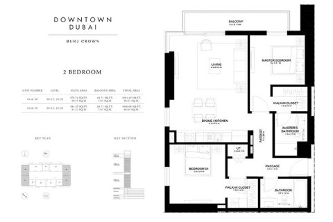 Apartamento para arrendamento em Downtown Dubai (Downtown Burj Dubai), Dubai, EAU 2 quartos, 99.60037727 m2 № 719569 - foto 14