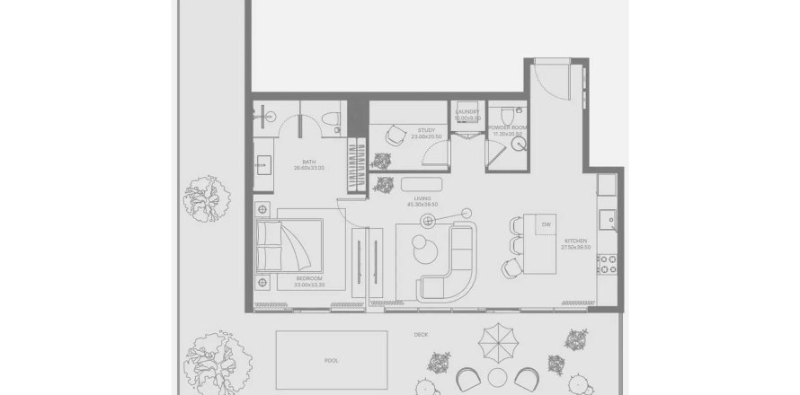 Apartmen di Bond Enclave di Arjan, Dubai, UAE 1 bilik tidur, 122.29 meter persegi № 700355