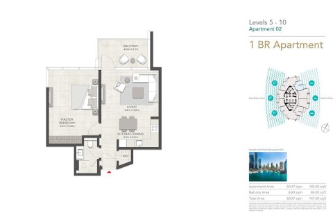Dzīvoklis LIV MARINA Dubai Marinajā, AAE 1 istaba, 48 m2 Nr. 728623 - attēls 12