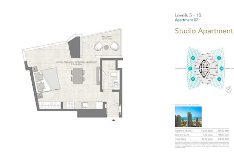 Dzīvoklis LIV MARINA Dubai Marinajā, AAE 1 istaba, 48 m2 Nr. 728623 - attēls 11