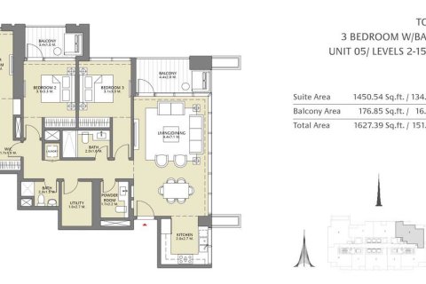 Lägenhet till försäljning i Downtown Dubai (Downtown Burj Dubai), Dubai, UAE 1 sovrum, 67 kvm Nr. 704929 - fotografi 13