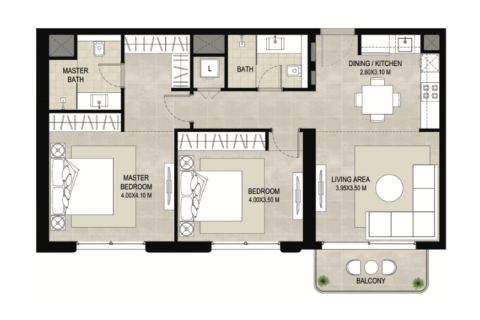 Apartament na sprzedaż w Town Square, Dubai, ZEA 1 sypialnia, 61 mkw., nr 732532 - zdjęcie 6