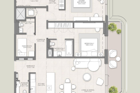 Apartament në Al Reem Island, Abu Dhabi, Emiratet e Bashkuara Arabe 1 dhomë gjumi, 70 m2. № 732533 - Foto 8