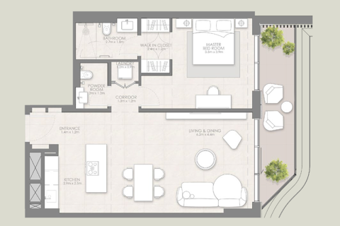 Apartament në Al Reem Island, Abu Dhabi, Emiratet e Bashkuara Arabe 1 dhomë gjumi, 70 m2. № 732533 - Foto 7