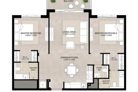 Apartment sa Town Square, Dubai, UAE 1 silid-tulugan, 59 sq.m. № 732534 - larawan 6