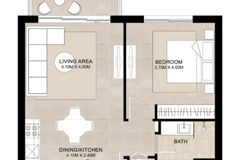 Apartman u Town Square, Dubai, UAE 1 spavaća soba, 56 m2 Br. 732531 - fotografija 5