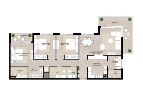 Apartman u Town Square, Dubai, UAE 1 spavaća soba, 56 m2 Br. 732531 - fotografija 7