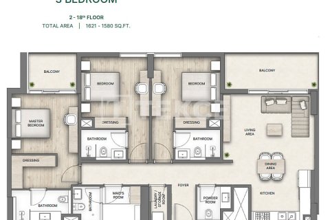 Apartment til salg i Ras Al Khaimah, UAE 3 soveværelser, 145 kvm № 739689 - foto 25