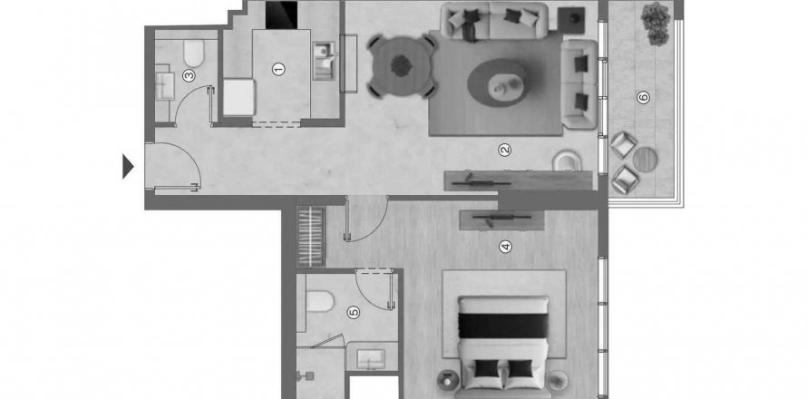 דירה ב Dubai Design District, Dubai, איחוד האמירויות 1 חדר שינה, 71.07 מ"ר מספר 640126