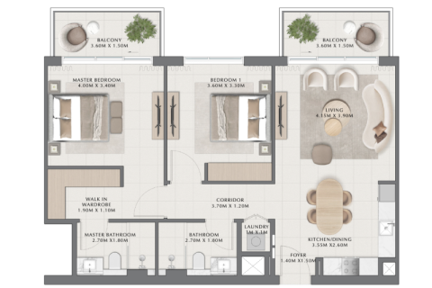 Apartman u Dubai Hills Estate, UAE 1 spavaća soba, 64 m2 Br. 732539 - fotografija 7