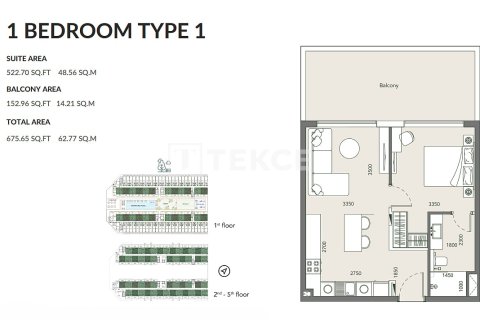 Apartment in Dubai Studio City, UAE 1 bedroom, 70 sq.m. № 730840 - photo 15